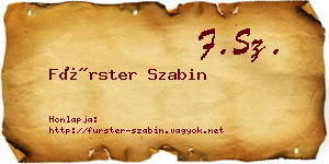 Fürster Szabin névjegykártya